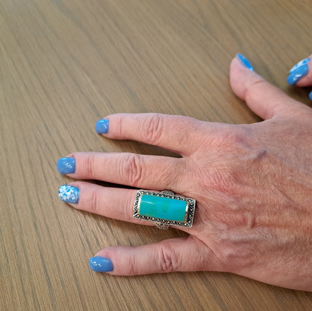 Silver 925 turquoise cocktail ring